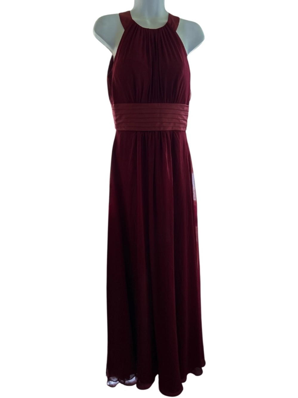 AW Bridal Maroon Bridesmaids Dress Formal Maxi Size 4
